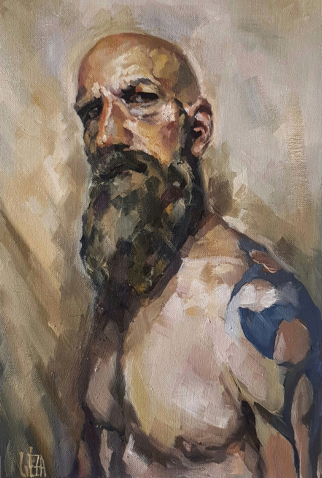 Rick the muse, oil on canvas